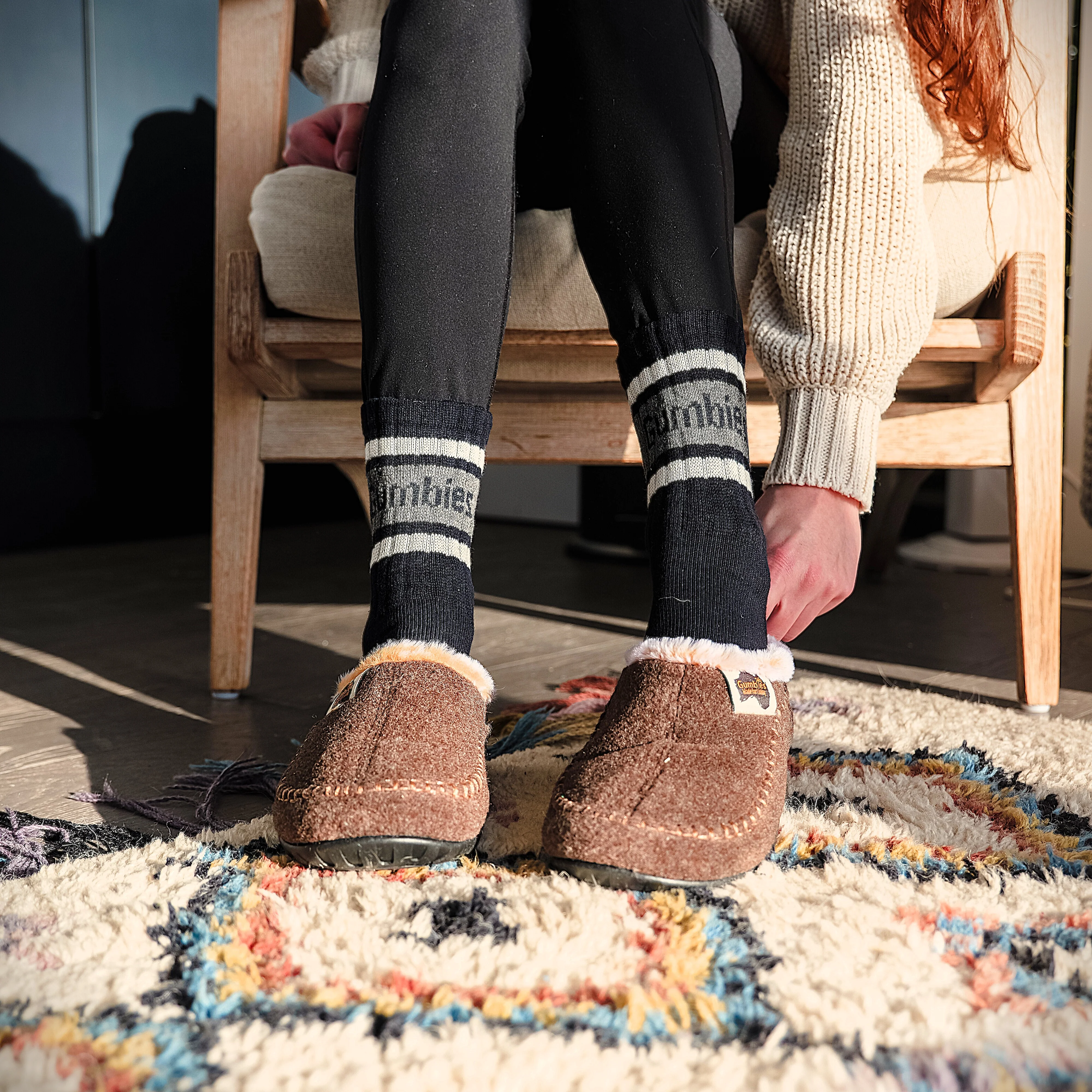 GUM Crew Sock - Women's - Black & Blue - Image 4