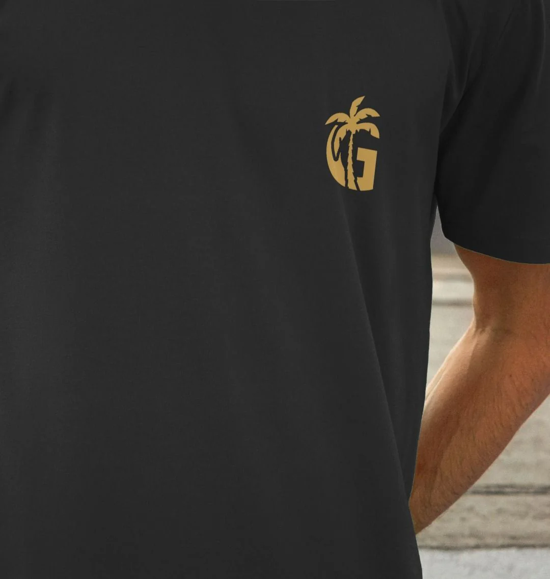 Gumbies G Chest Logo Black/Yellow - Unisex Organic Cotton T-Shirt - Image 4