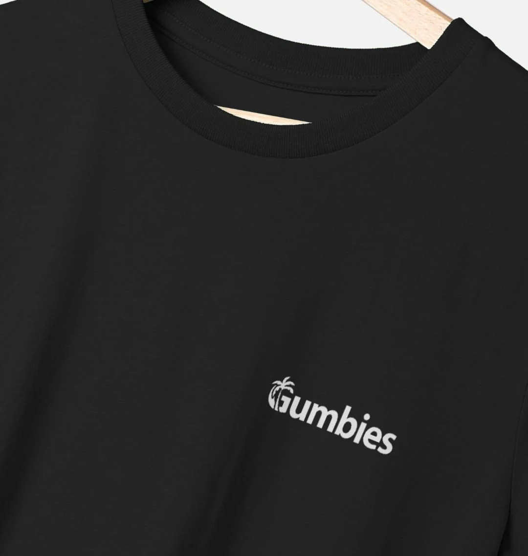 Gumbies Small Full Logo Black/White- Unisex Organic Cotton T-Shirt - Image 3
