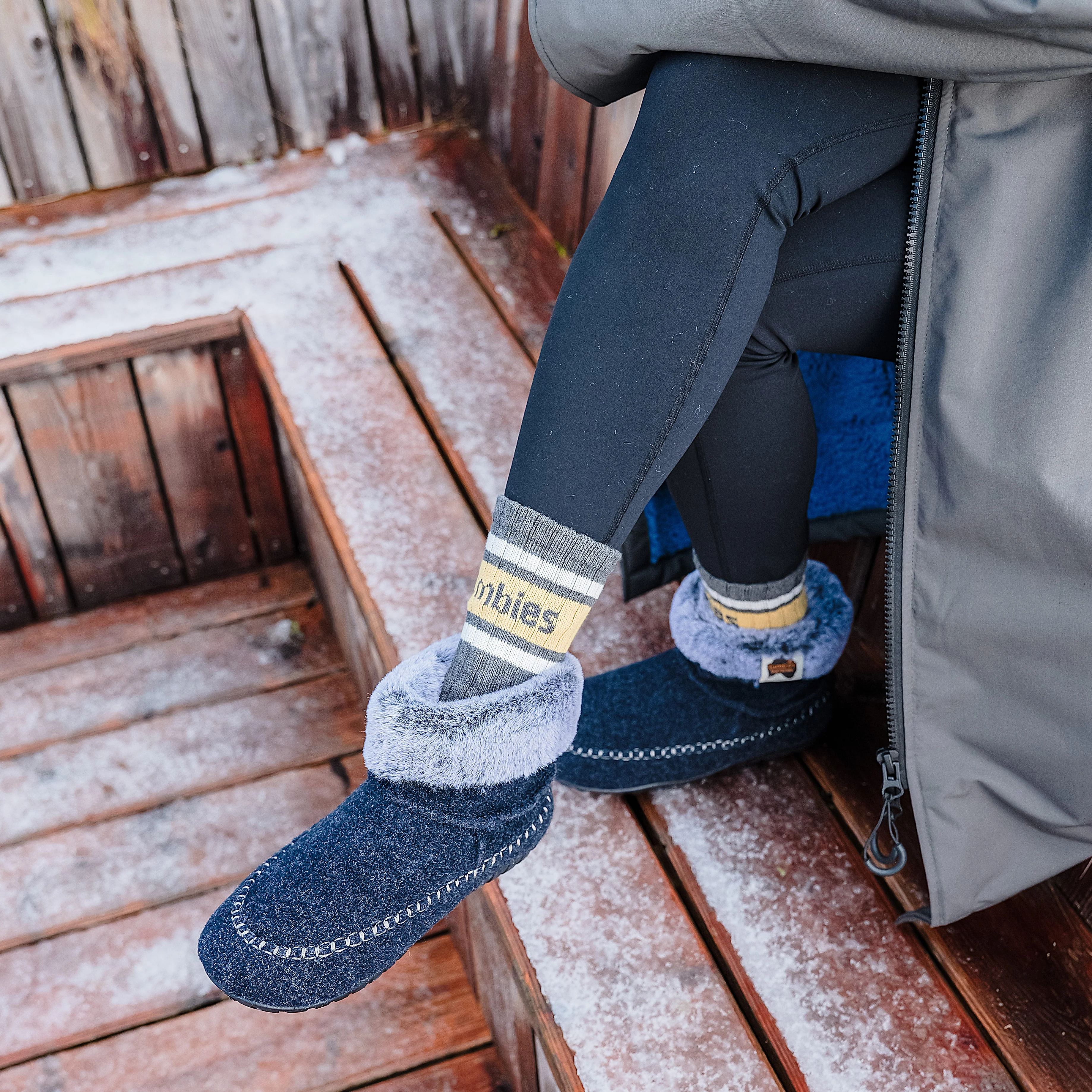 GUM Crew Sock - Women's - Grey & Curry - Image 4