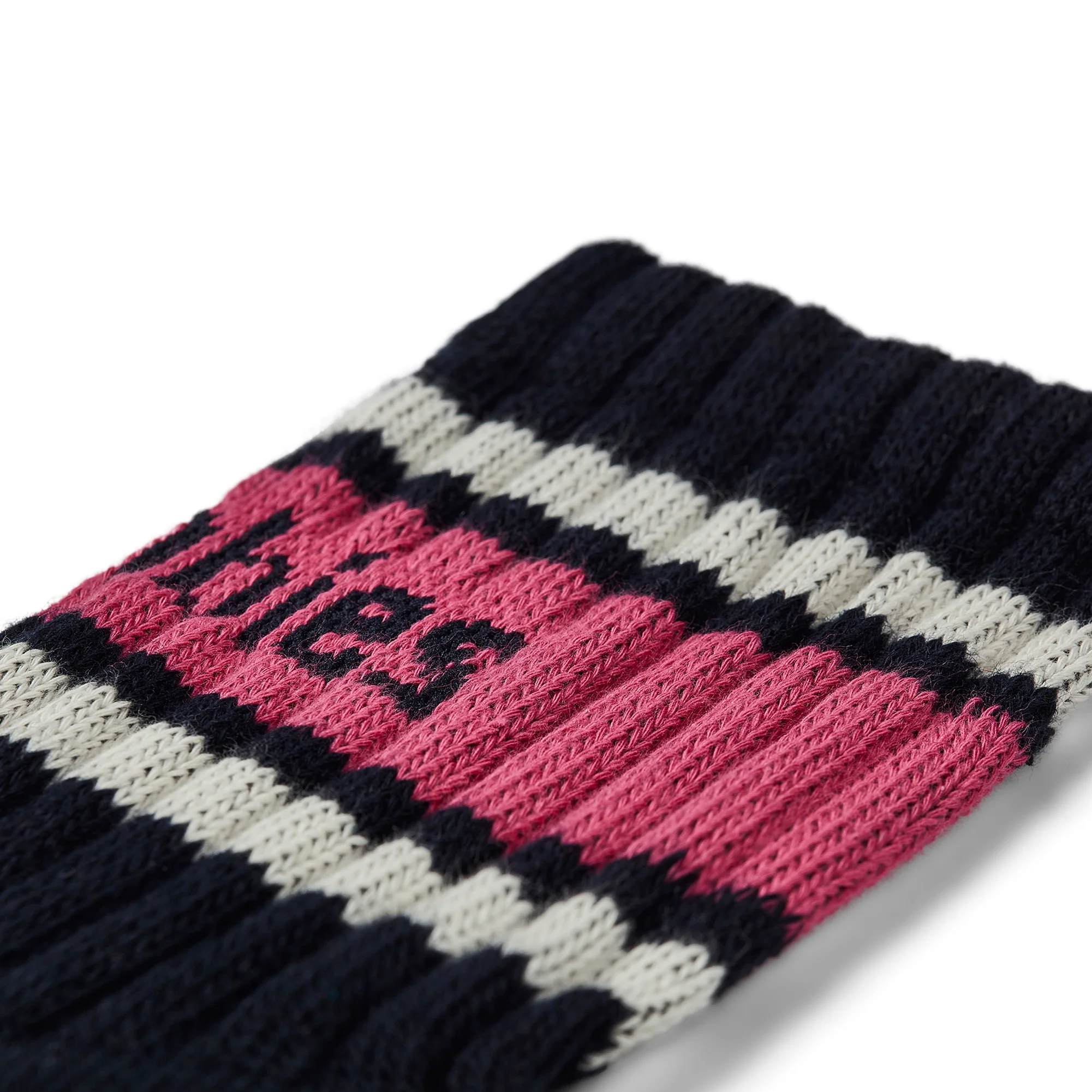 GUM Crew Sock - Women's - Navy & Pink - Image 3