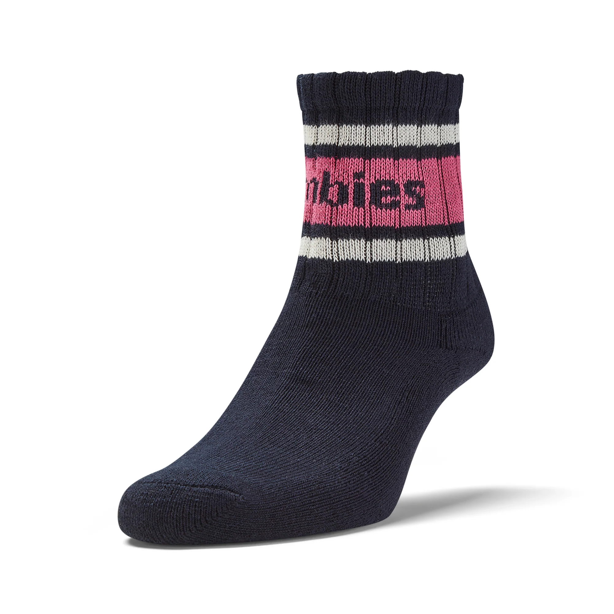 GUM Crew Sock - Women's - Navy & Pink - Image 5