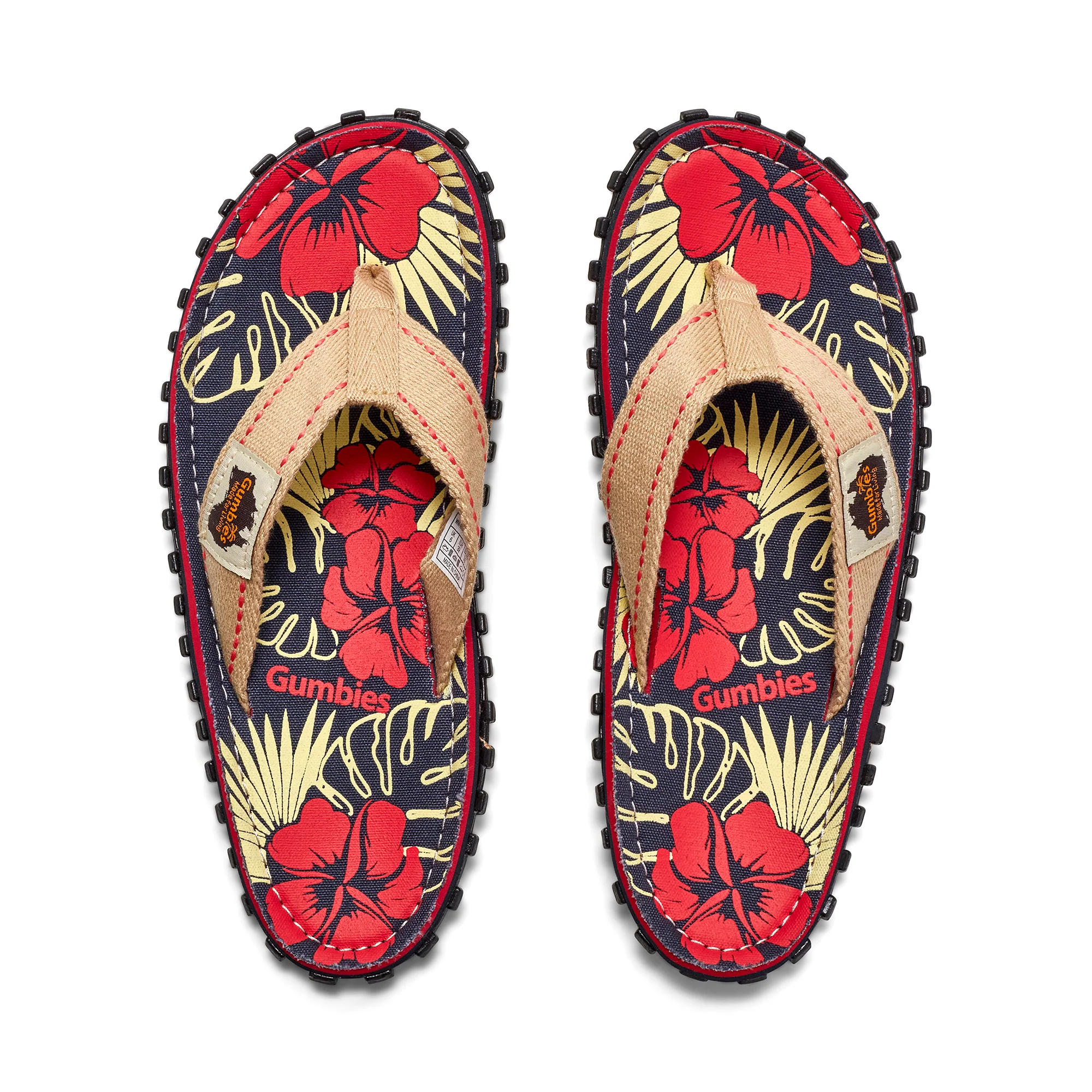 Islander Flip-Flops - Men's - Denim Hibiscus - Image 4